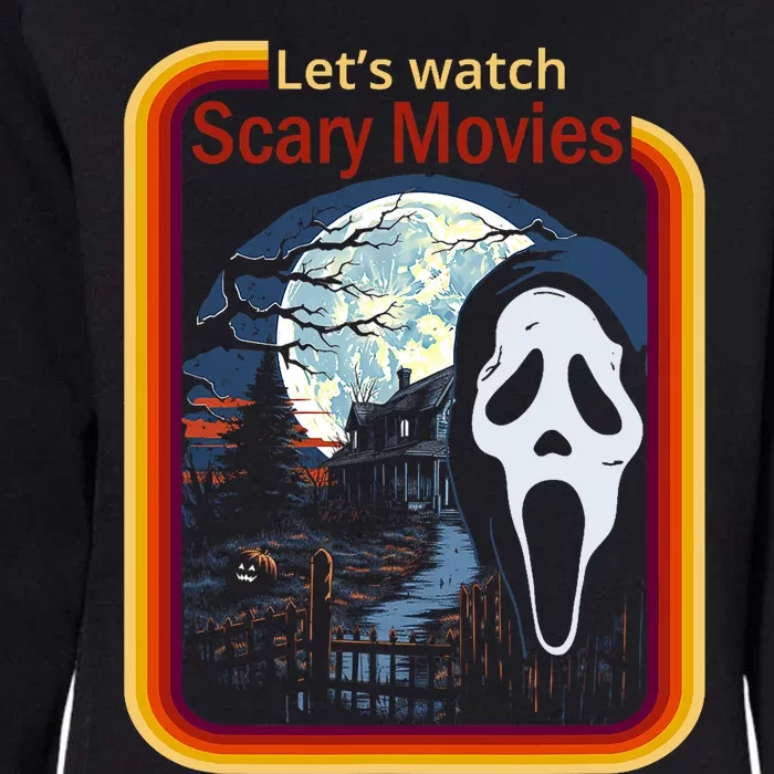 Ghost Retro Lets Watch Scary Movies Womens California Wash Sweatshirt