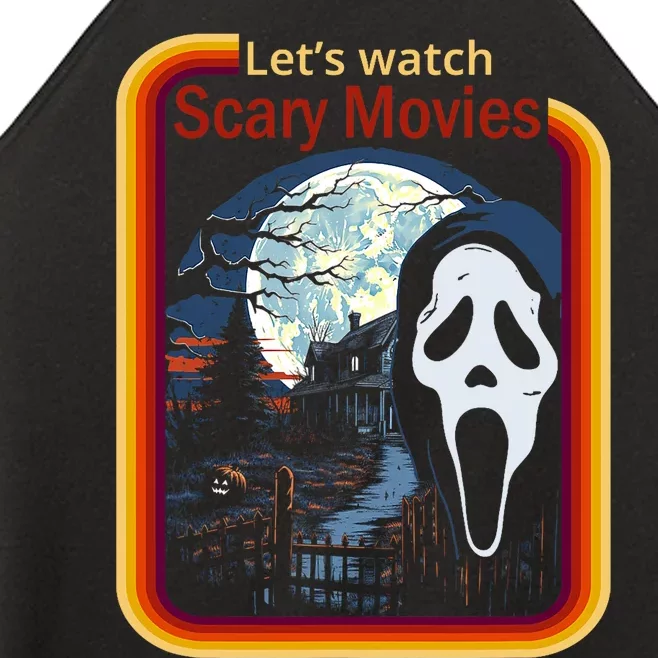 Ghost Retro Lets Watch Scary Movies Women’s Perfect Tri Rocker Tank