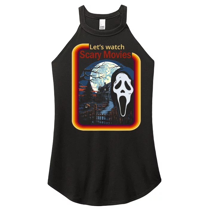 Ghost Retro Lets Watch Scary Movies Women’s Perfect Tri Rocker Tank