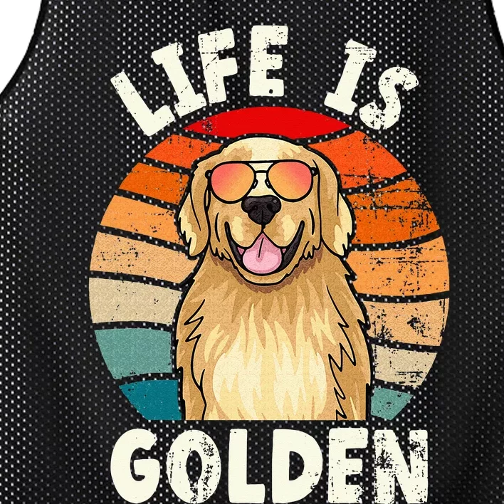 Golden Retriever Life is Golden Tee Golden Owner Mesh Reversible Basketball Jersey Tank