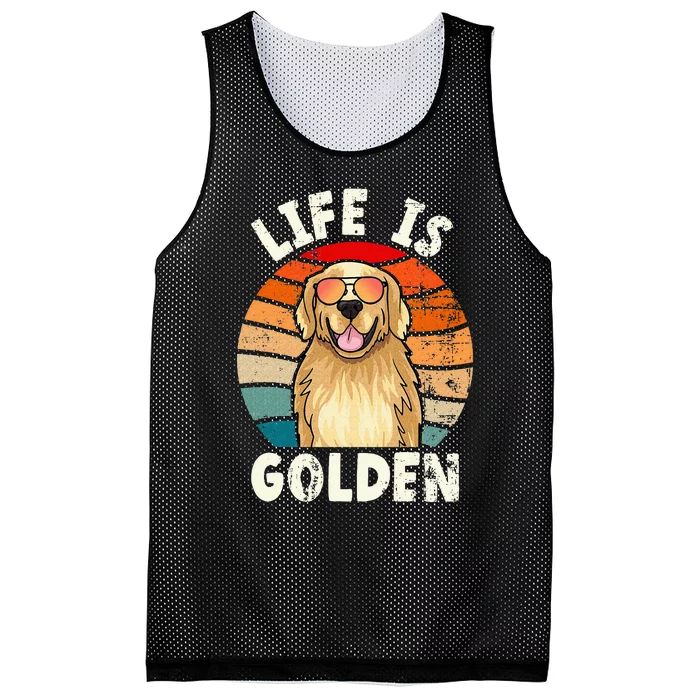 Golden Retriever Life is Golden Tee Golden Owner Mesh Reversible Basketball Jersey Tank