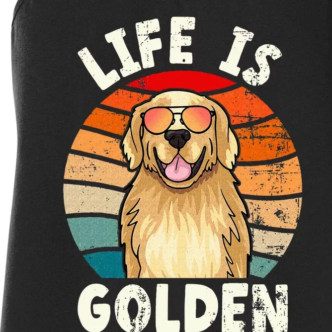 Golden Retriever Life is Golden Tee Golden Owner Women's Racerback Tank