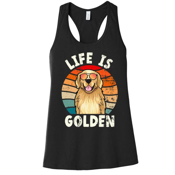 Golden Retriever Life is Golden Tee Golden Owner Women's Racerback Tank