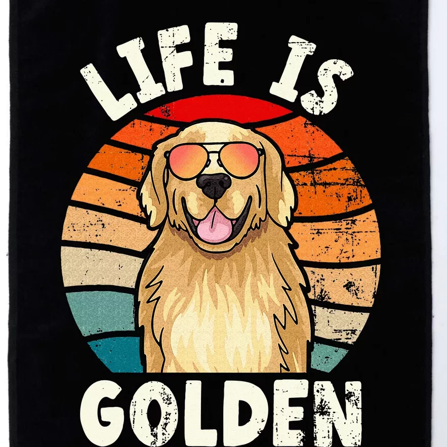 Golden Retriever Life is Golden Tee Golden Owner Platinum Collection Golf Towel