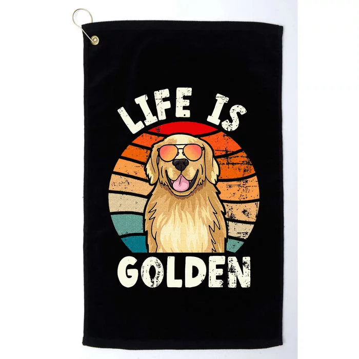 Golden Retriever Life is Golden Tee Golden Owner Platinum Collection Golf Towel