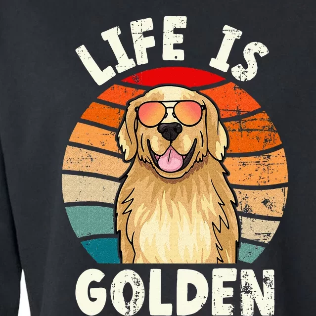 Golden Retriever Life is Golden Tee Golden Owner Cropped Pullover Crew