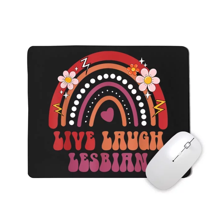 Groovy Retro Live Laugh Lesbian Pride LGBTQ+ Pride Month Mousepad