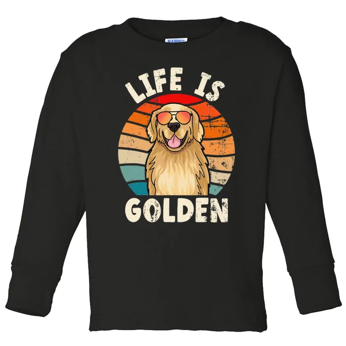 Golden Retriever Life is Golden Tee Golden Owner Toddler Long Sleeve Shirt