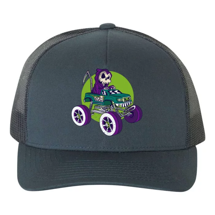 Grim Reaper Monster Truck Yupoong Adult 5-Panel Trucker Hat