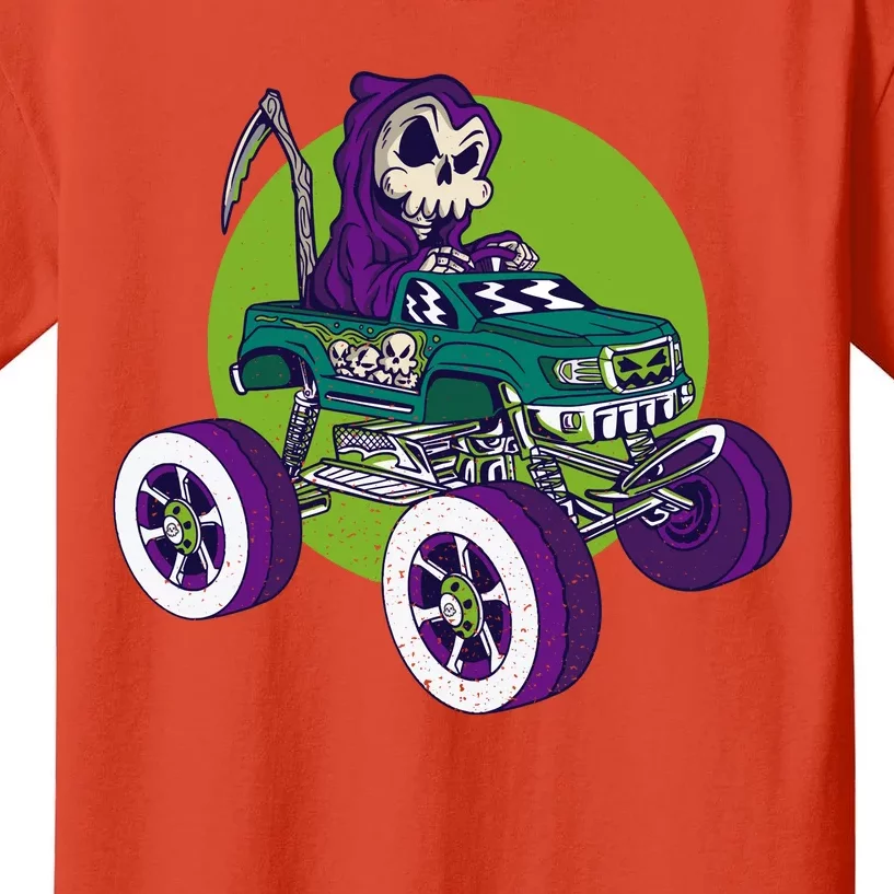 Grim Reaper Monster Truck Kids T-Shirt