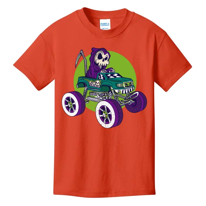 Grim Reaper Monster Truck Kids T-Shirt