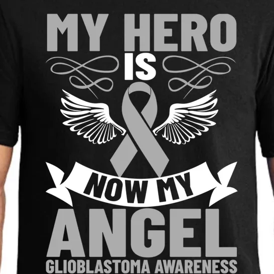 Gray Ribbon My Hero Is Now My Angel Glioblastoma Cancer Meaningful Gift Pajama Set