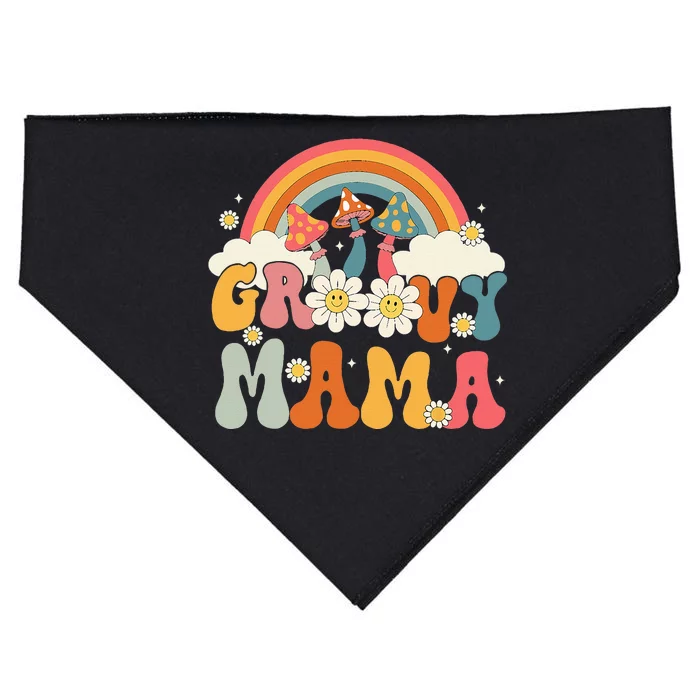 Groovy Rainbow Mama Birthday Party Decorations Family USA-Made Doggie Bandana