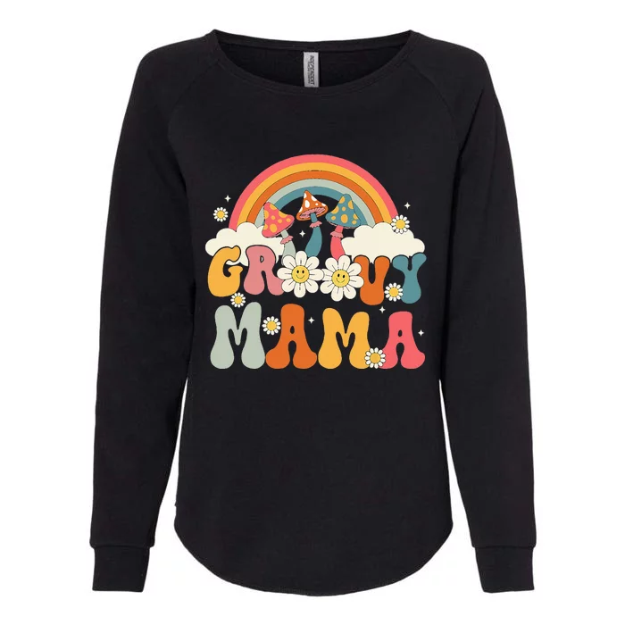 Groovy Rainbow Mama Birthday Party Decorations Family Womens California Wash Sweatshirt