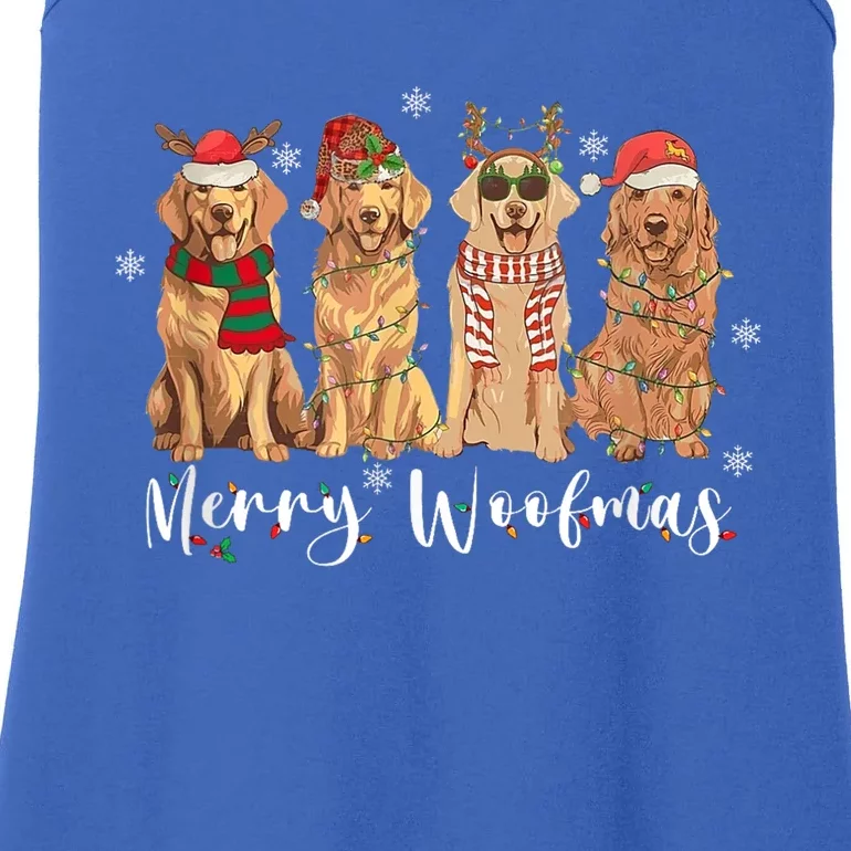 Golden Retriever Merry Woofmas Gift Dog Christmas Gift Ladies Essential Tank