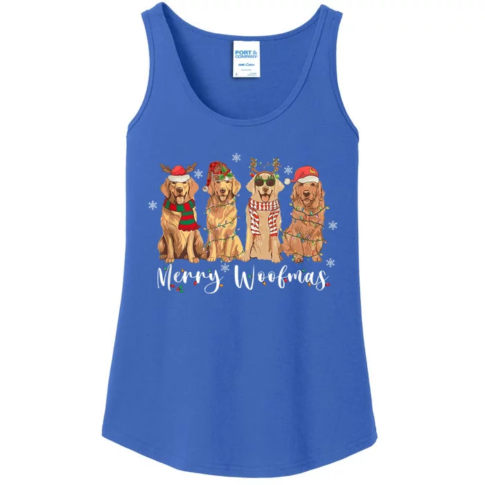 Golden Retriever Merry Woofmas Gift Dog Christmas Gift Ladies Essential Tank