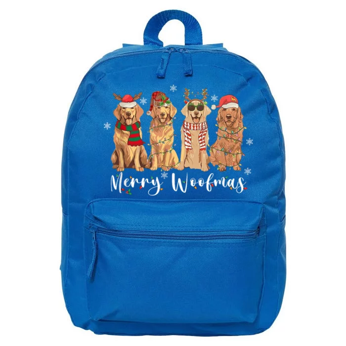 Golden Retriever Merry Woofmas Gift Dog Christmas Gift 16 in Basic Backpack