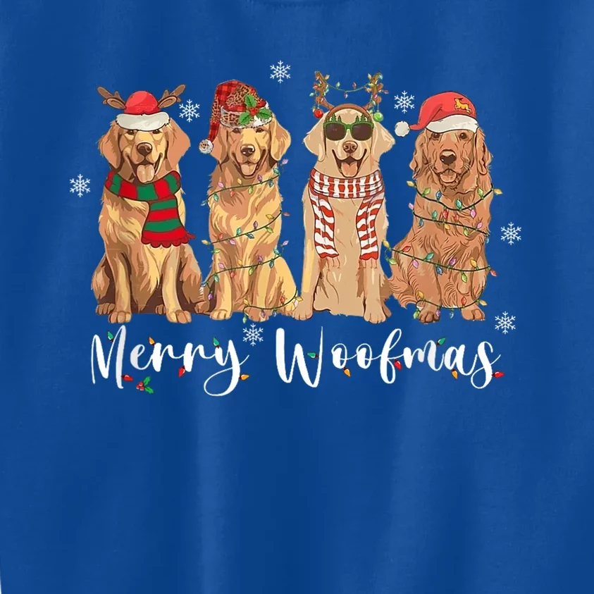 Golden Retriever Merry Woofmas Gift Dog Christmas Gift Kids Sweatshirt