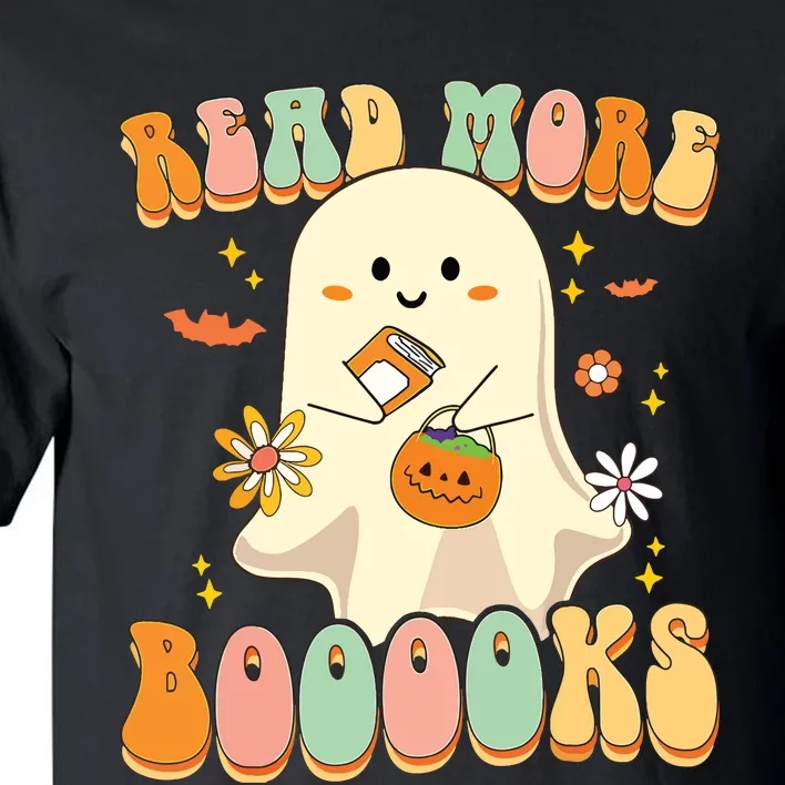 Groovy Read More Books Cute Ghost Boo Funny Halloween Kids Tall T-Shirt