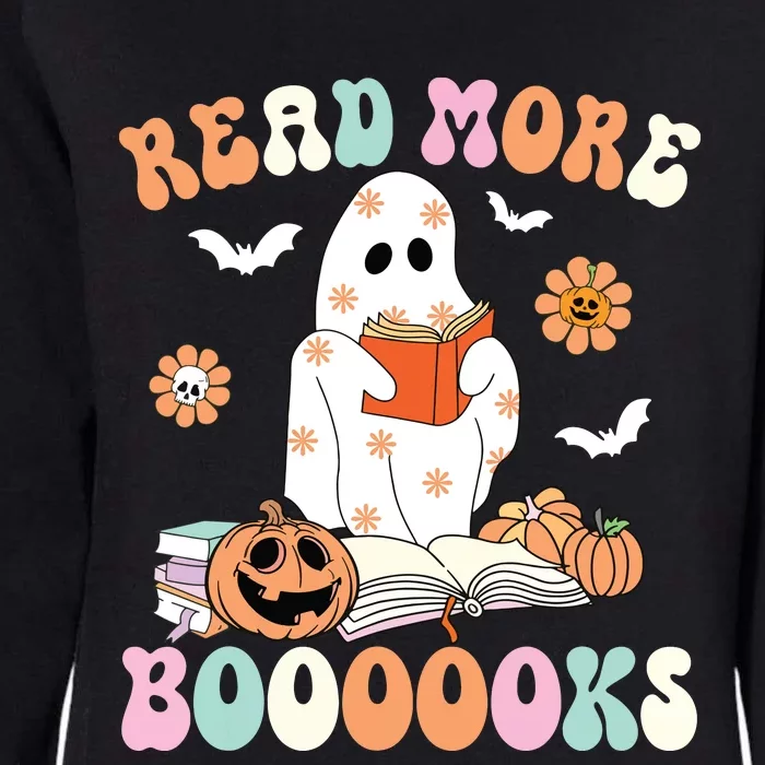 Groovy Read More Books Cute Ghost Boo Funny Halloween Spooky Womens California Wash Sweatshirt