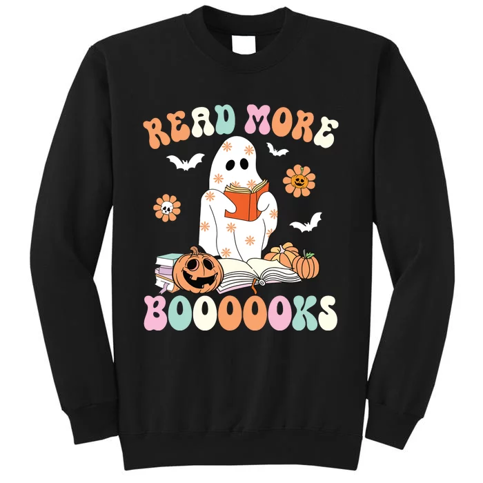 Groovy Read More Books Cute Ghost Boo Funny Halloween Spooky Tall Sweatshirt