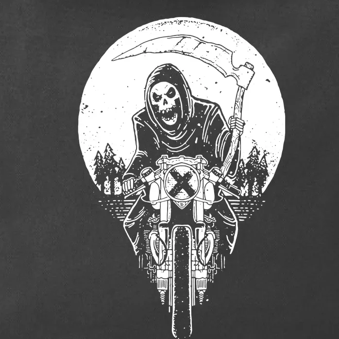 Grim Reaper Motorbike Zip Tote Bag