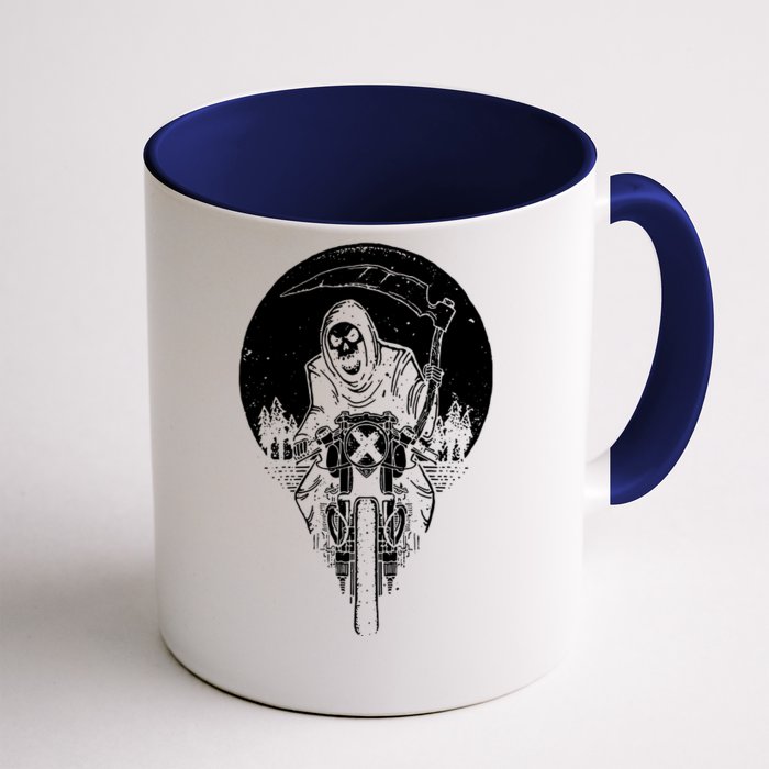 Grim Reaper Motorbike Front & Back Coffee Mug