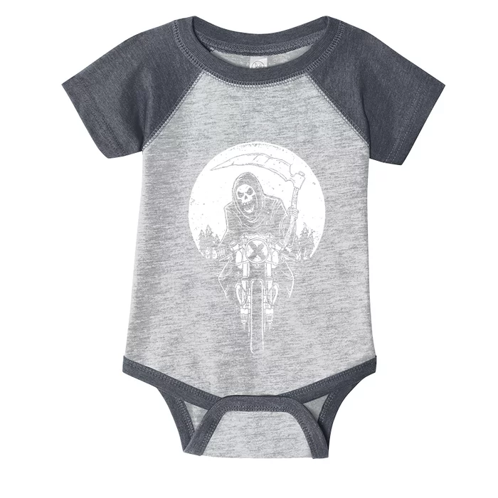 Grim Reaper Motorbike Infant Baby Jersey Bodysuit