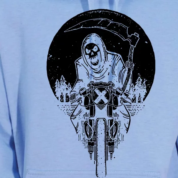 Grim Reaper Motorbike Unisex Surf Hoodie