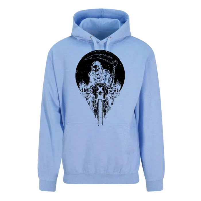 Grim Reaper Motorbike Unisex Surf Hoodie