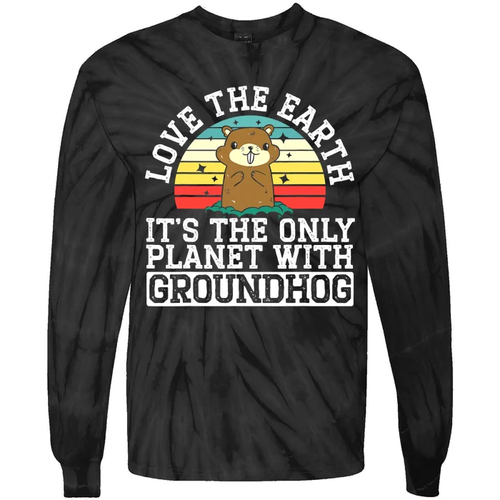 Groundhog Rodent Marmots Tie-Dye Long Sleeve Shirt