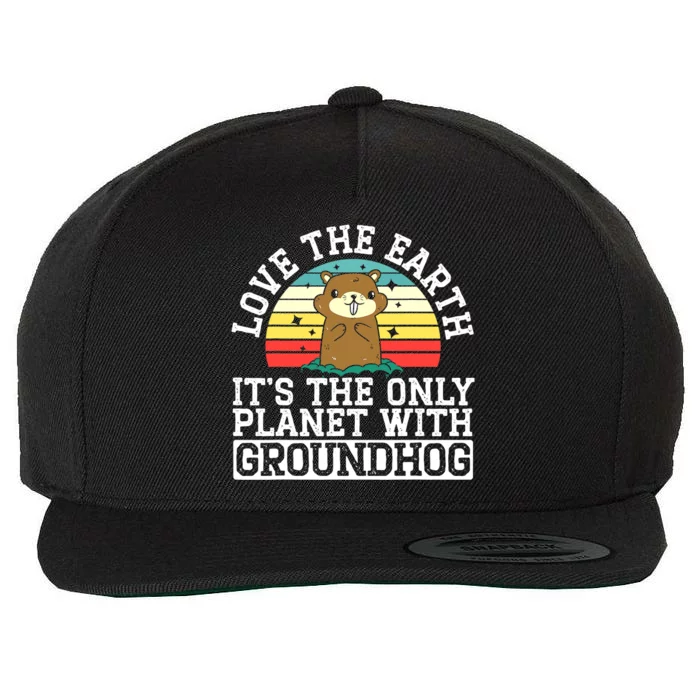 Groundhog Rodent Marmots Wool Snapback Cap