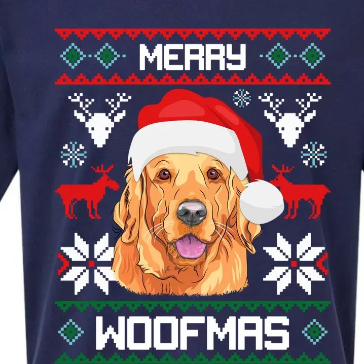 Golden Retriever Merry Woofmas Dog Christmas Sueded Cloud Jersey T-Shirt