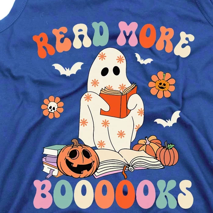 Groovy Read More Books Cute Ghost Boo Funny Halloween Spooky Tank Top