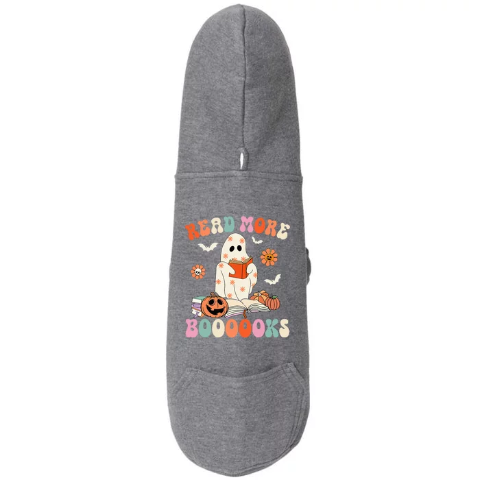 Groovy Read More Books Cute Ghost Boo Funny Halloween Spooky Doggie 3-End Fleece Hoodie