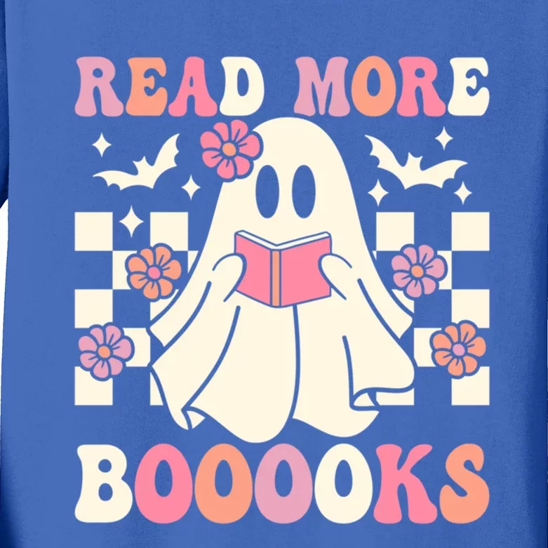 Groovy Read More Books Cute Ghost Boo Funny Halloween Gift Kids Long Sleeve Shirt