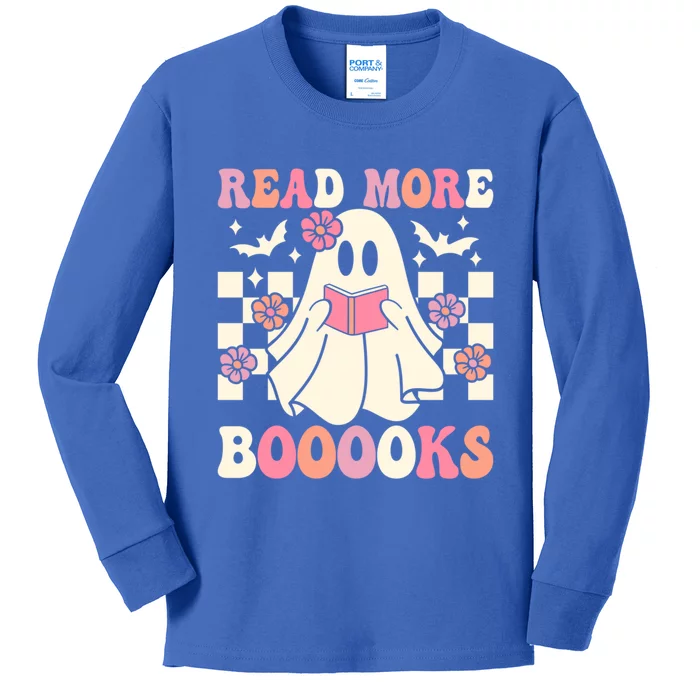 Groovy Read More Books Cute Ghost Boo Funny Halloween Gift Kids Long Sleeve Shirt