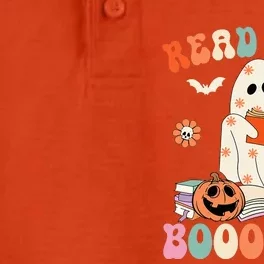 Groovy Read More Books Cute Ghost Boo Funny Halloween Spooky Dry Zone Grid Performance Polo