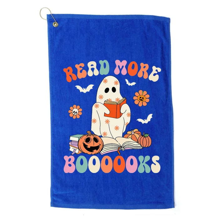 Groovy Read More Books Cute Ghost Boo Funny Halloween Spooky Platinum Collection Golf Towel