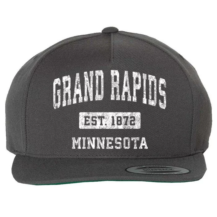 Grand Rapids Minnesota Mn Vintage Sports Wool Snapback Cap