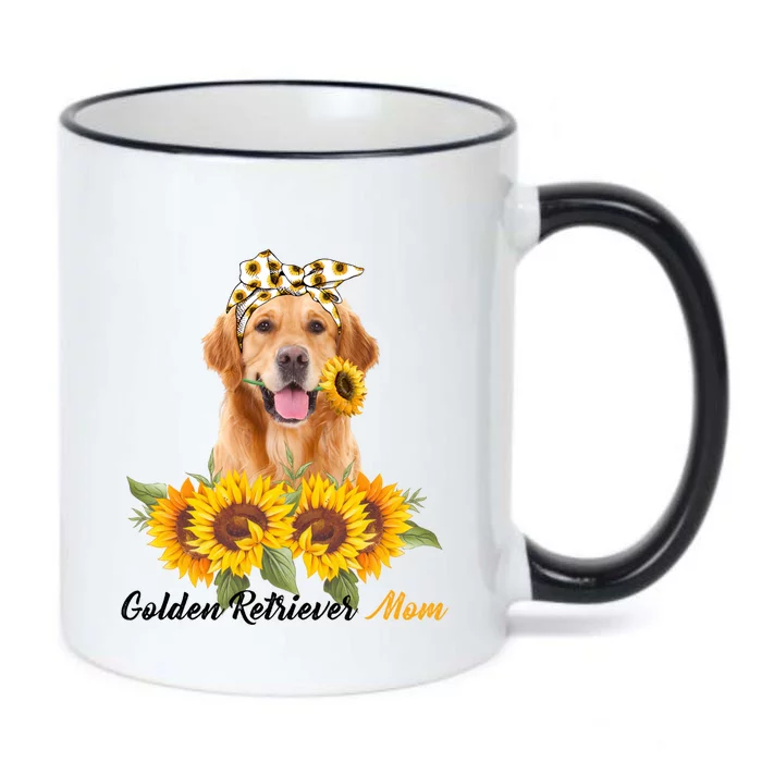 Golden Retriever Mom Sunflower Summer Dog Mom Mama Gift Black Color Changing Mug