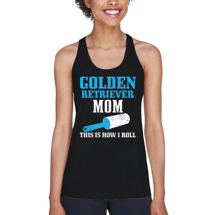 Golden Retriever Mom Dog Hair Funny Golden Retriever Mama Women's Racerback Tank