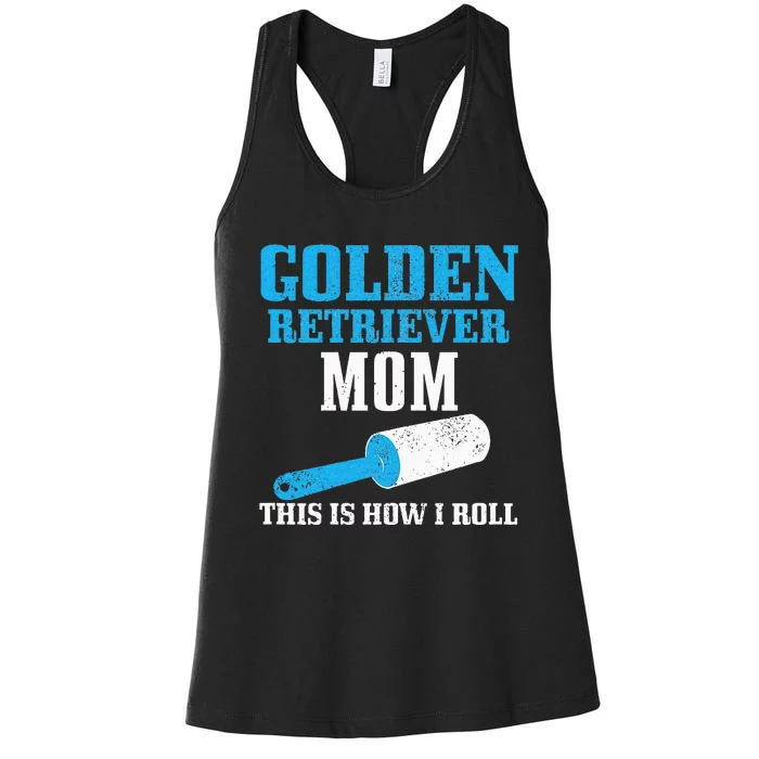 Golden Retriever Mom Dog Hair Funny Golden Retriever Mama Women's Racerback Tank