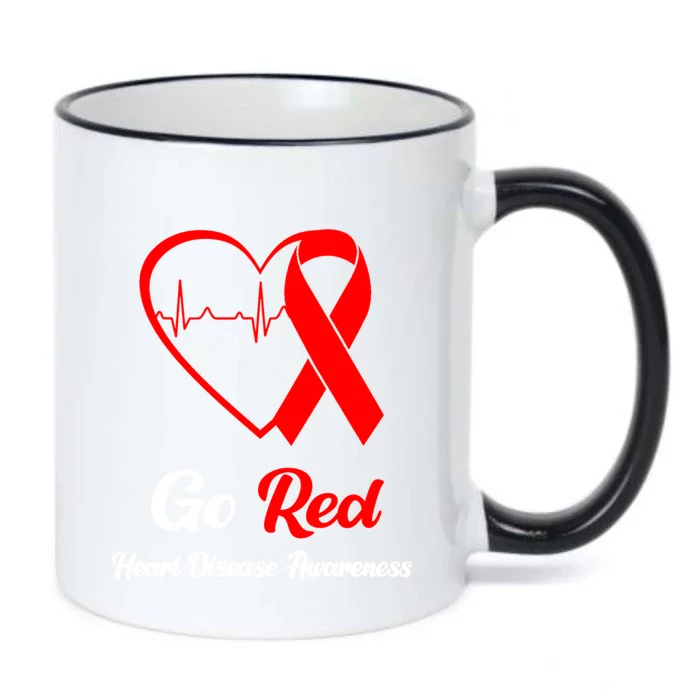 Go Red National Heart Disease Awareness Month Cute Gift Black Color Changing Mug