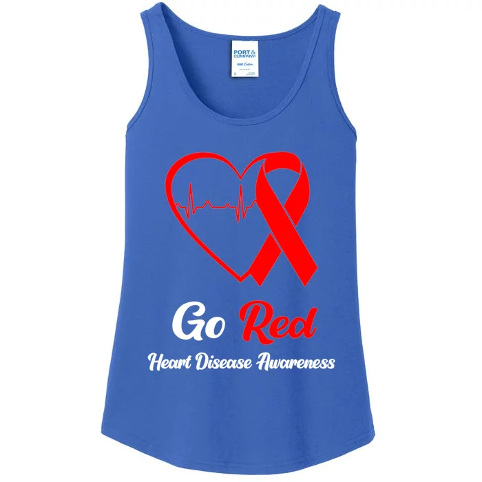 Go Red National Heart Disease Awareness Month Cute Gift Ladies Essential Tank