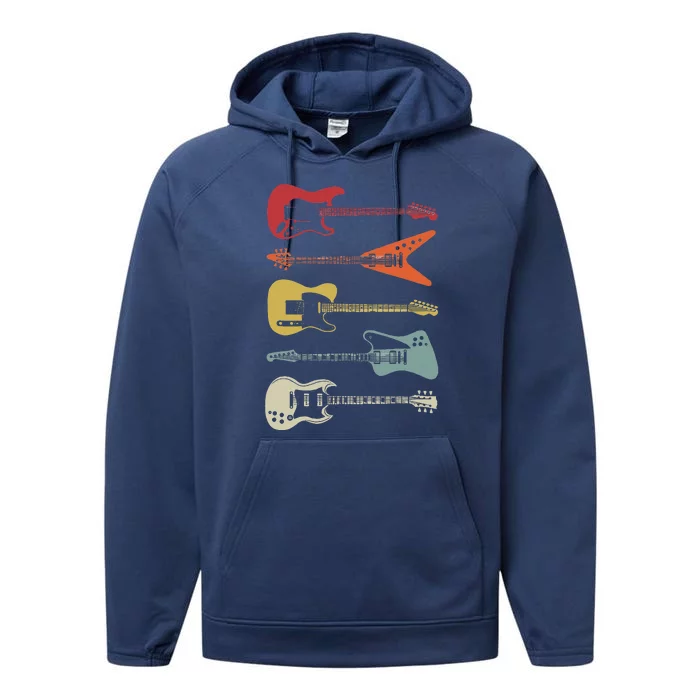 Guitar Rock N Roll Bass Instrument Vintage Metal Performance Fleece Hoodie