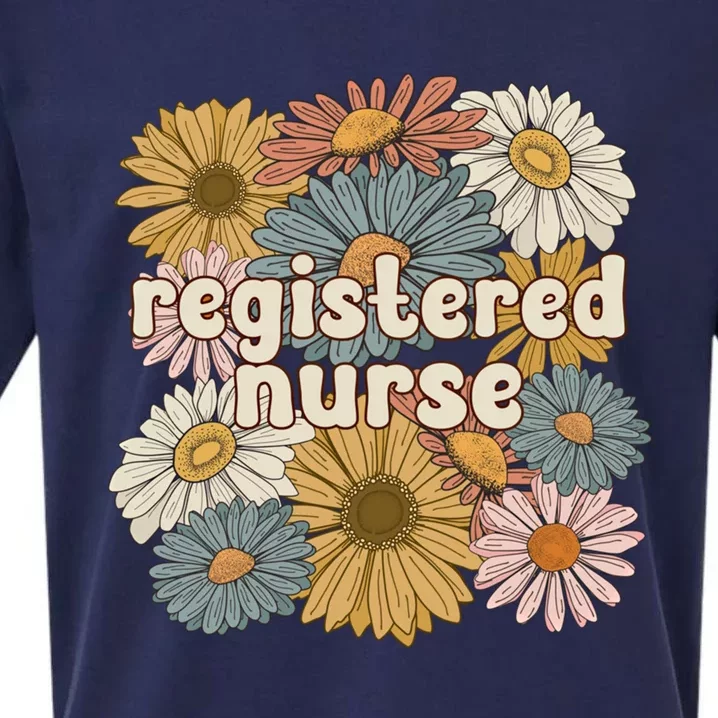 Groovy Registered Nurse Flowers Registered Nursing Gift Sueded Cloud Jersey T-Shirt