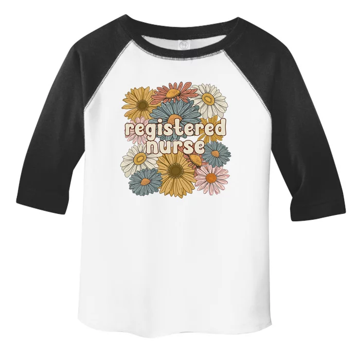 Groovy Registered Nurse Flowers Registered Nursing Gift Toddler Fine Jersey T-Shirt