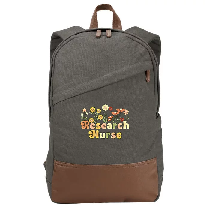 Groovy Research Nurse Flowers Research Nursing Gift Cotton Canvas Backpack