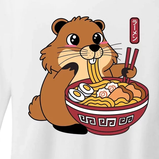 Groundhog Ramen Noodles Womens CVC Long Sleeve Shirt